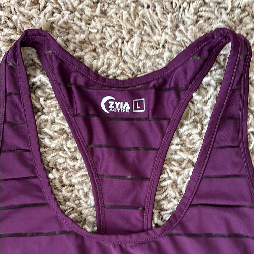 ZYIA Purple Sleeveless Tank Top Racerback - Picture 2 of 4